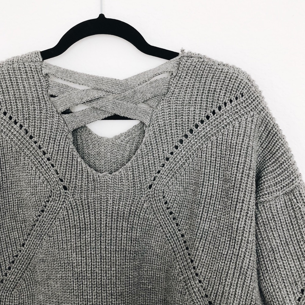 Gray Chunky Knit Sweater - Picture 2 of 3